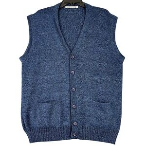 PERUVIAN STORE Alpaca Super Fine Cardigan Vest Marl‎ Knit XXL Men Grandpacore